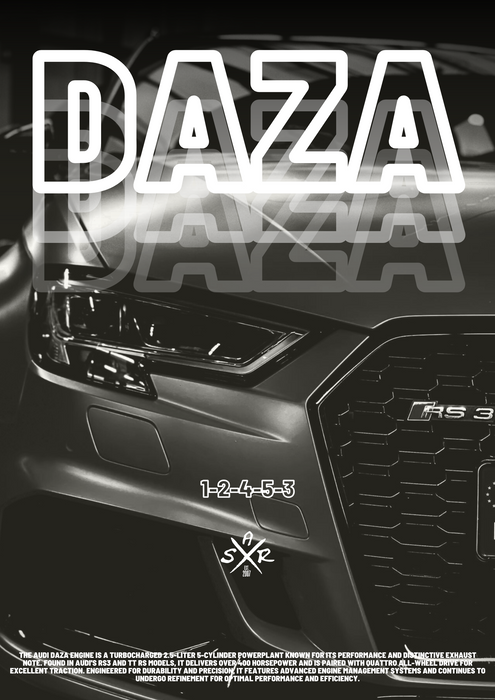 DAZA Poster - Hochwertiges Audi 5 Zylinder DAZA Poster