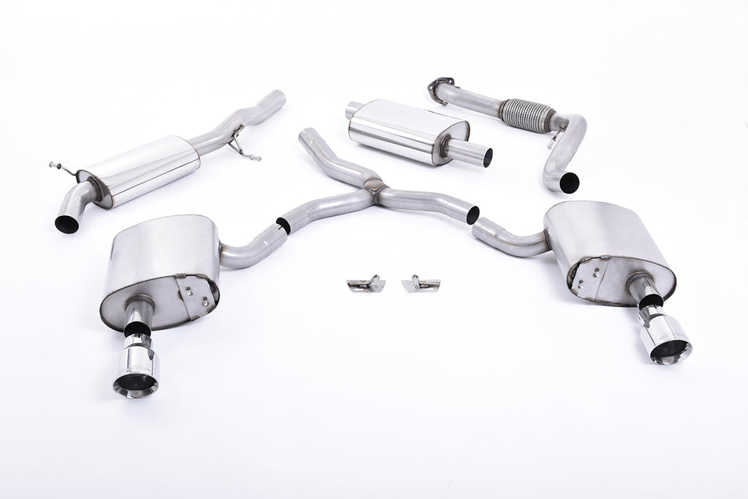 Audi A4 2.0 TFSI B9 Quattro Limousine & Avant inkl. Mild Hybrid & ohne Domstreben, ohne OPF – MILLTEK Abgasanlage ab Katalysator
