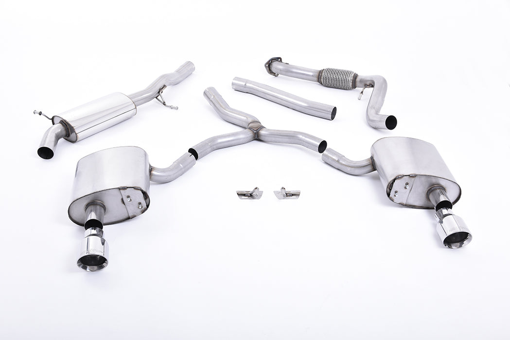 Audi A4 2.0 TFSI B9 Quattro Limousine & Avant inkl. Mild Hybrid & ohne Domstreben, ohne OPF – MILLTEK Abgasanlage ab Katalysator