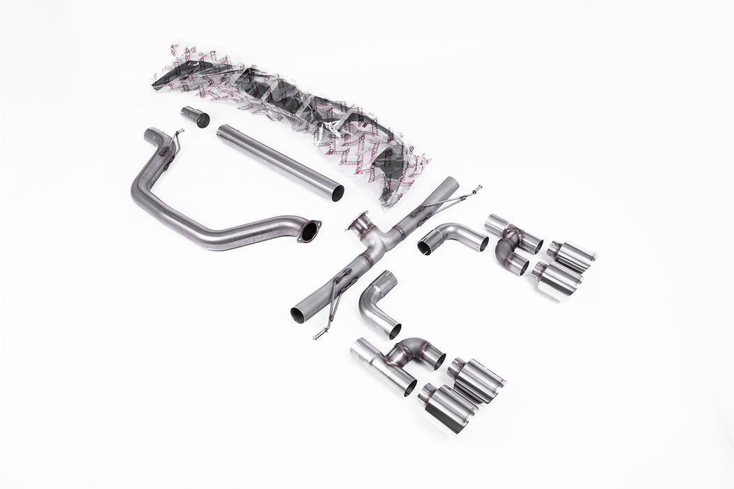 VW Golf Mk8 GTi (Golf R Style Quad Outlet Anlagen - 245 PS), ohne OPF – MILLTEK Abgasanlage ab Katalysator