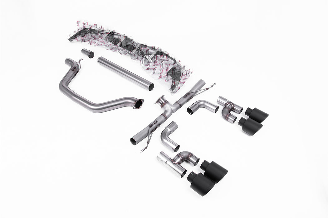 VW Golf Mk8 GTi (Golf R Style Quad Outlet Anlagen - 245 PS), ohne OPF – MILLTEK Abgasanlage ab Katalysator