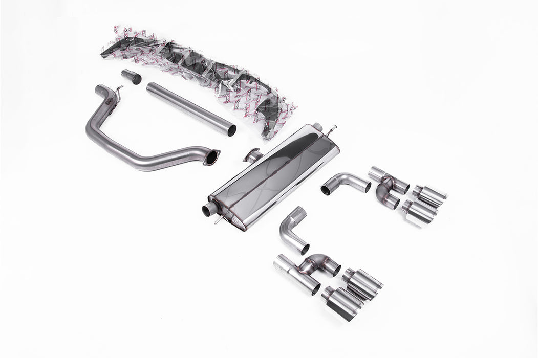 VW Golf Mk8 GTi (Golf R Style Quad Outlet Anlagen - 245 PS), ohne OPF – MILLTEK Abgasanlage ab Katalysator