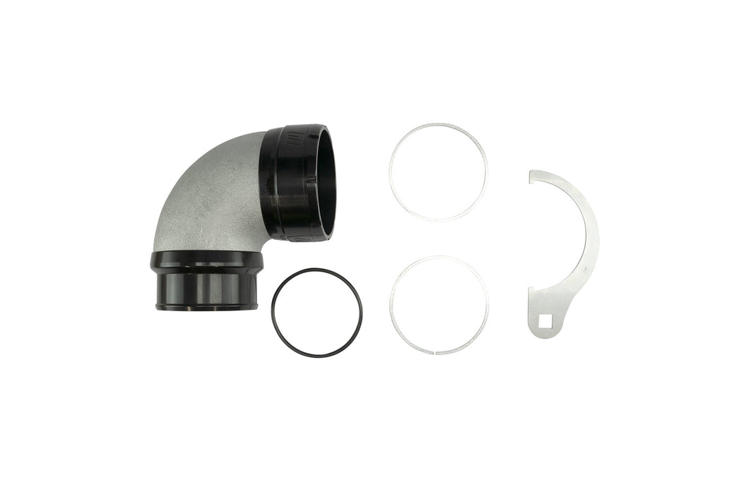 Turbosmart LockSleeve Turbo Adapter Verdichterausgang 2.50" auf 90 Bogen Schlauch Barb 2.50"